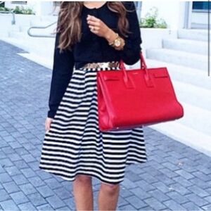 The vanity room black and white skirt